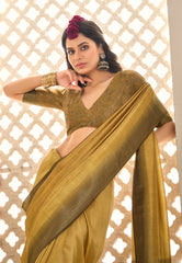 Gold Tussar Silk Woven Saree-4438
