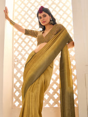 Gold Tussar Silk Woven Saree-4438