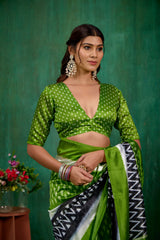 Shop Elegant Black Mysore Art Silk Printed Ready to Wear Saree Online - Best Prices-RTW-2202