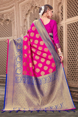 Elegant Pink Banarasi Art Silk Woven Saree