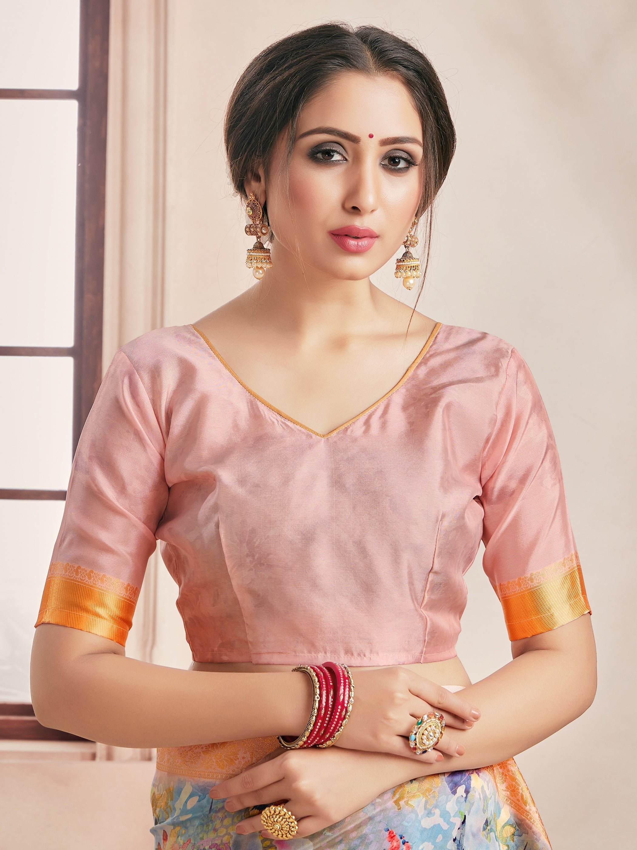 Elegant Off White Banarasi Art Silk Digital Print with woven border Saree