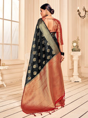Elegant Black Banarasi Art Silk Saree