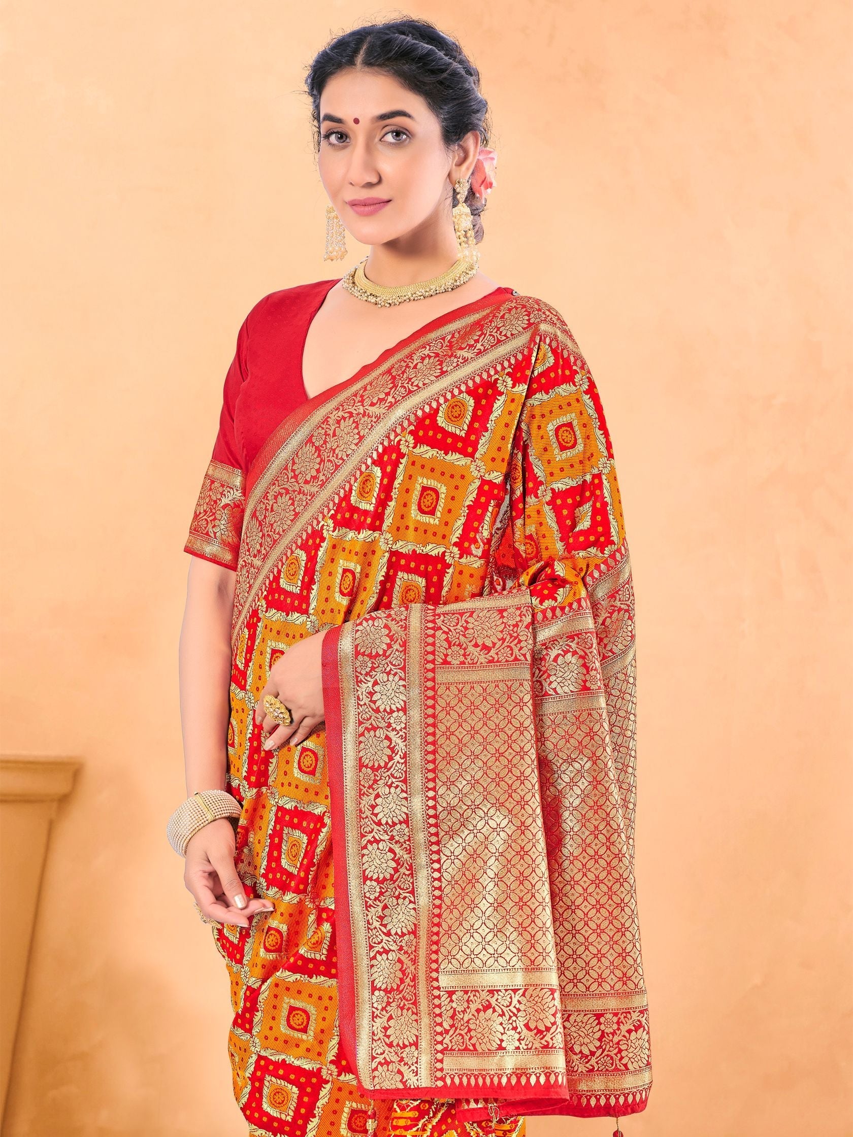 Elegant Mustard Art Silk Saree