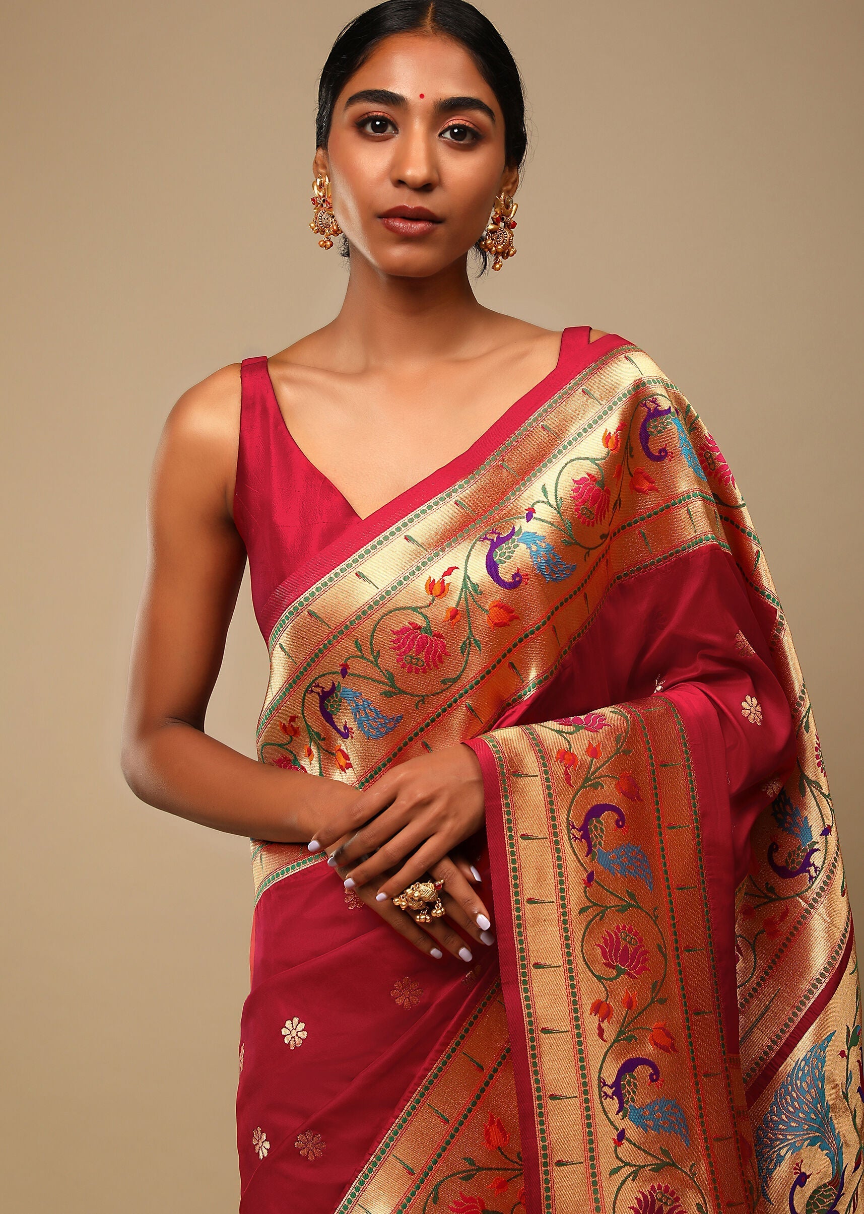 Elegant Pink Art Silk Banarasi Saree