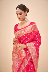 Elegant Red Art Silk Banarasi Saree
