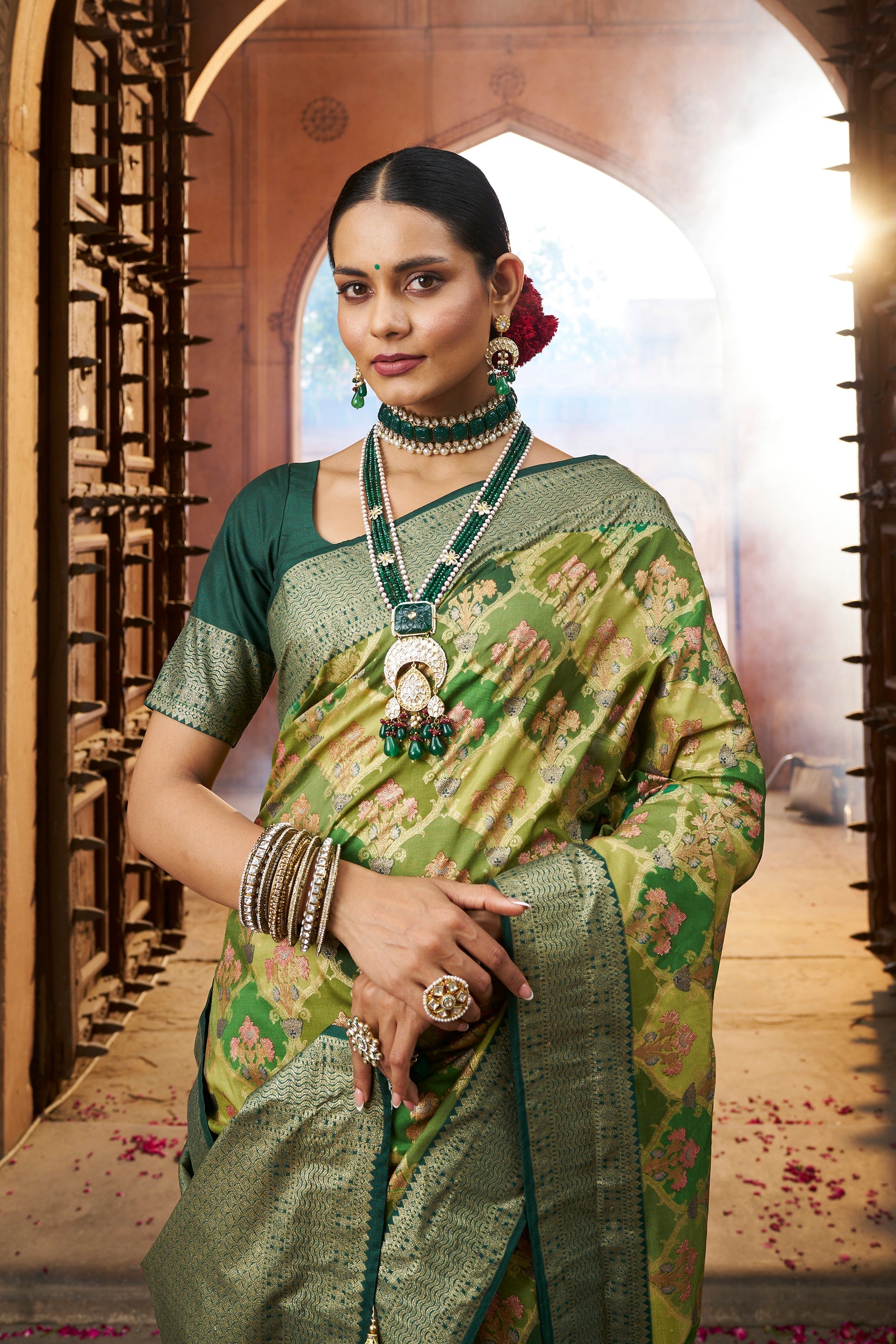 Discover the Elegance of Green Cotton-Silk Sarees