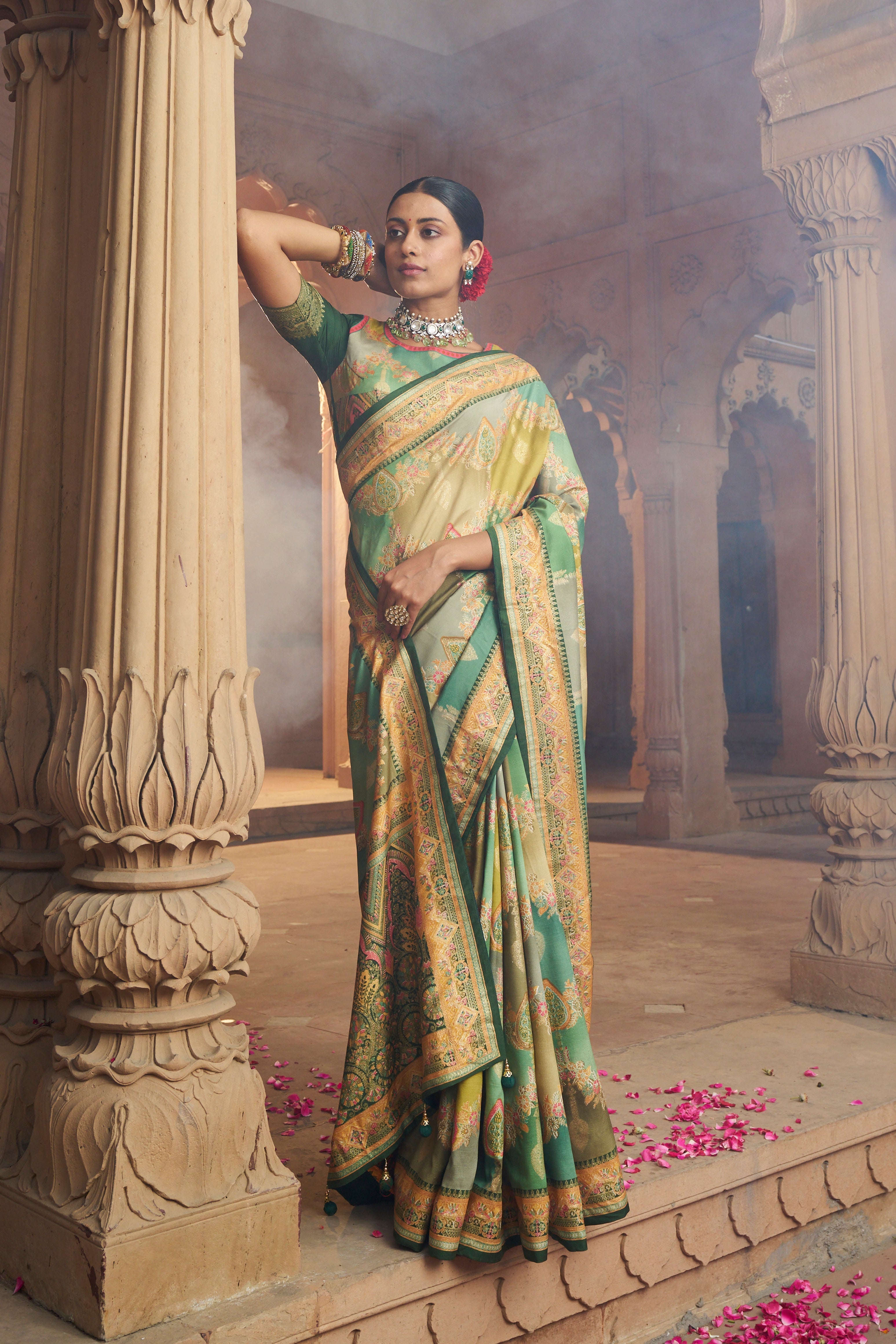 Discover the Elegance of Green Cotton-Silk Sarees