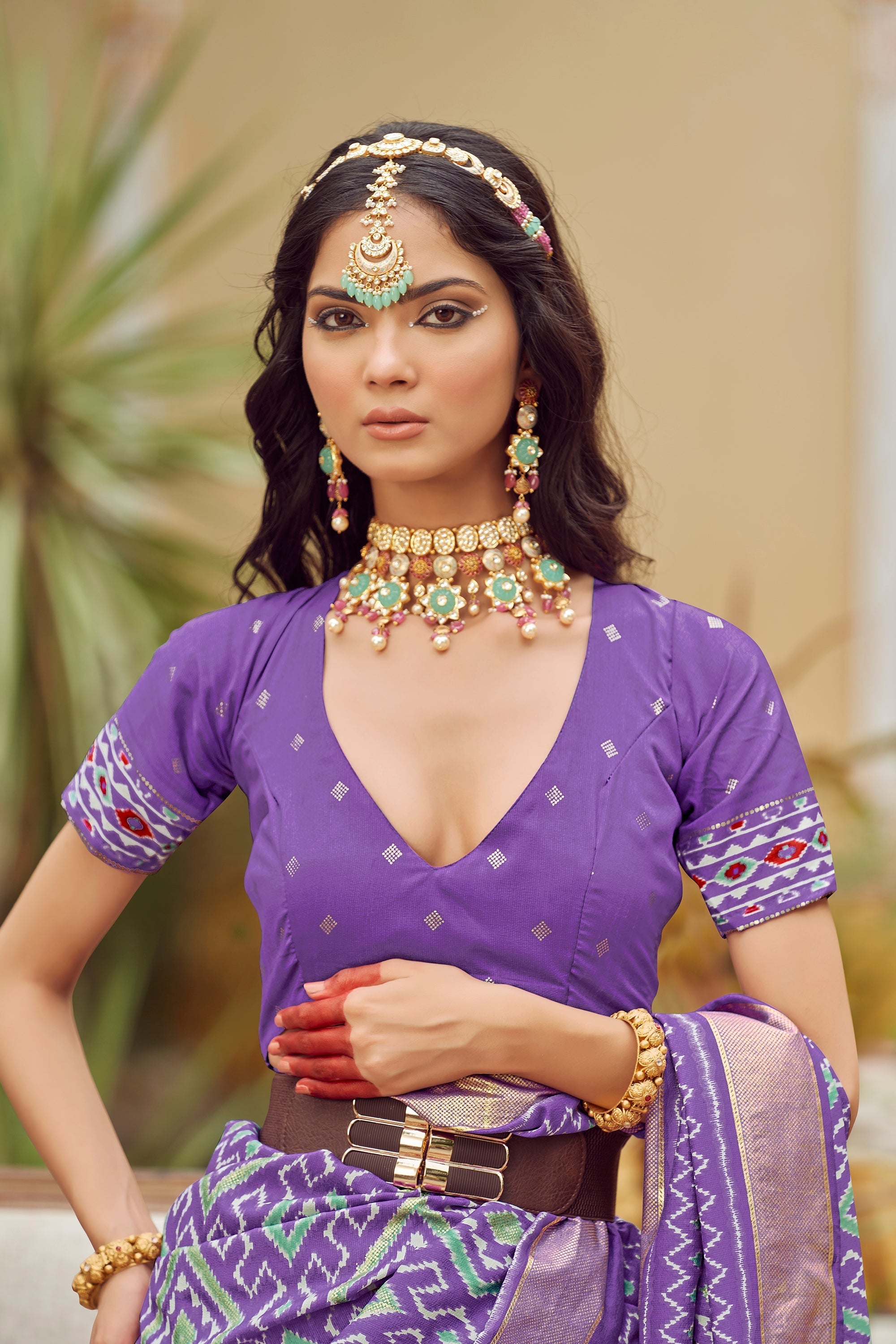 Purple Silk Patola Saree