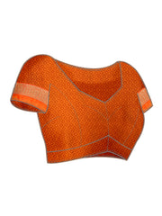 Elegant Orange Chiffon Bandhani Saree