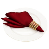 18 x 18 Inch Satin Napkins & Rhinestone Napkin Rings , Party Supplies Christmas Decorations Wedding Birthday Baby Shower